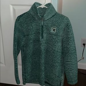 Michigan State Green fuzzy pullover